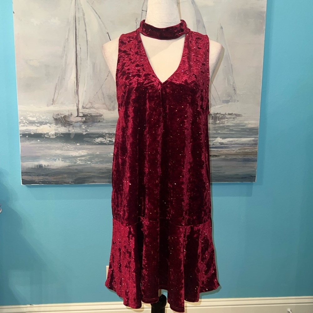 NWT By Together Red Sparkle Sleeveless Dress, Large
